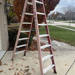 Keller 8’ Fiberglass twin step type 1A 300lb duty rated step ladder