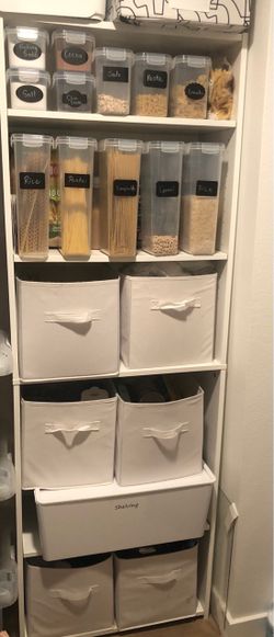 2 Storage Shelves + Fabric Bins - Complete Pantry/Organization System
