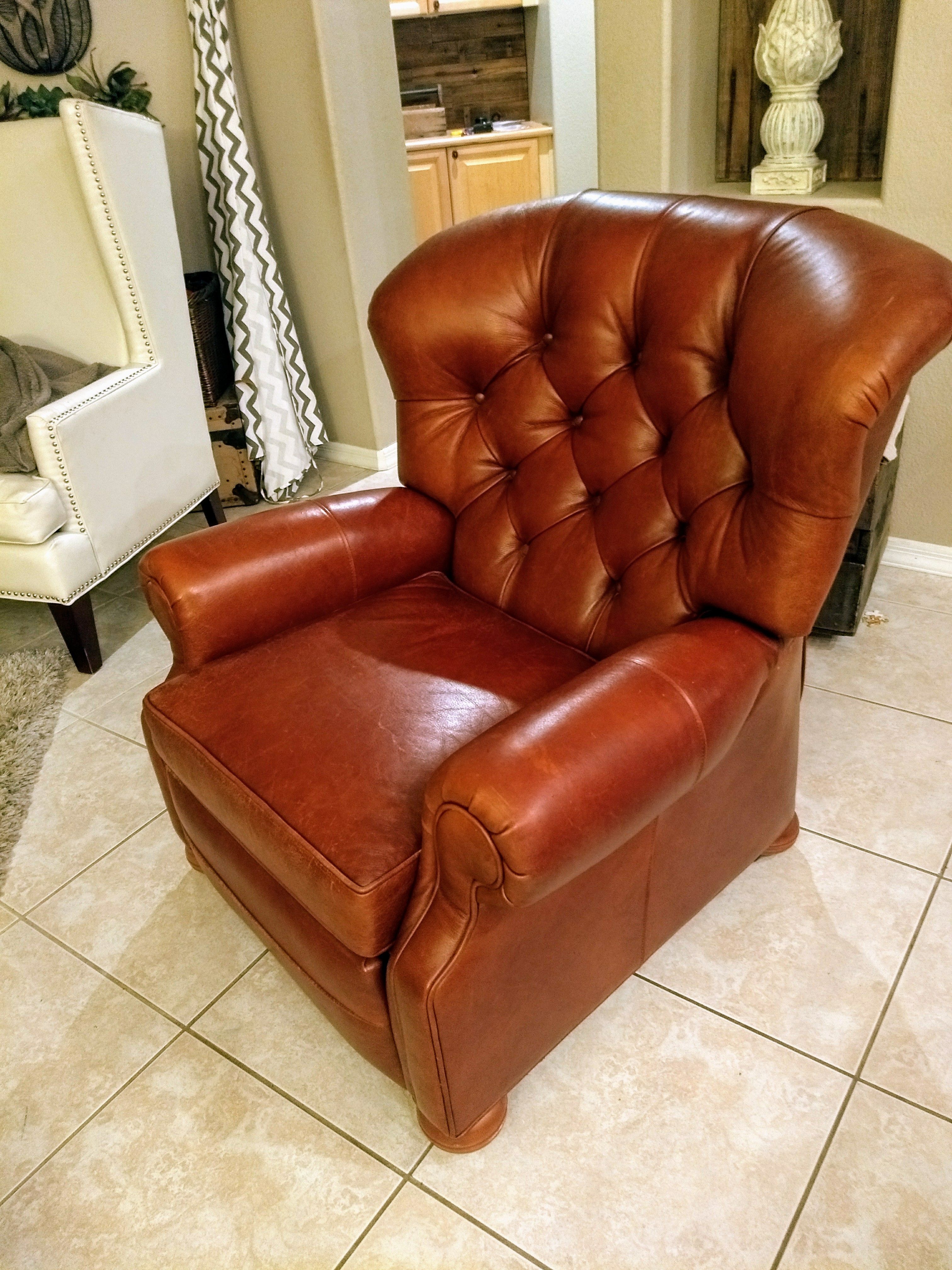Ethan Allen Cromwell Leather Recliner Chair
