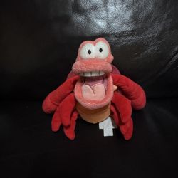 Disney Store Sebastian Bean Bag Plush Crab 7” Stuffed Animal Plushie Vintage dol