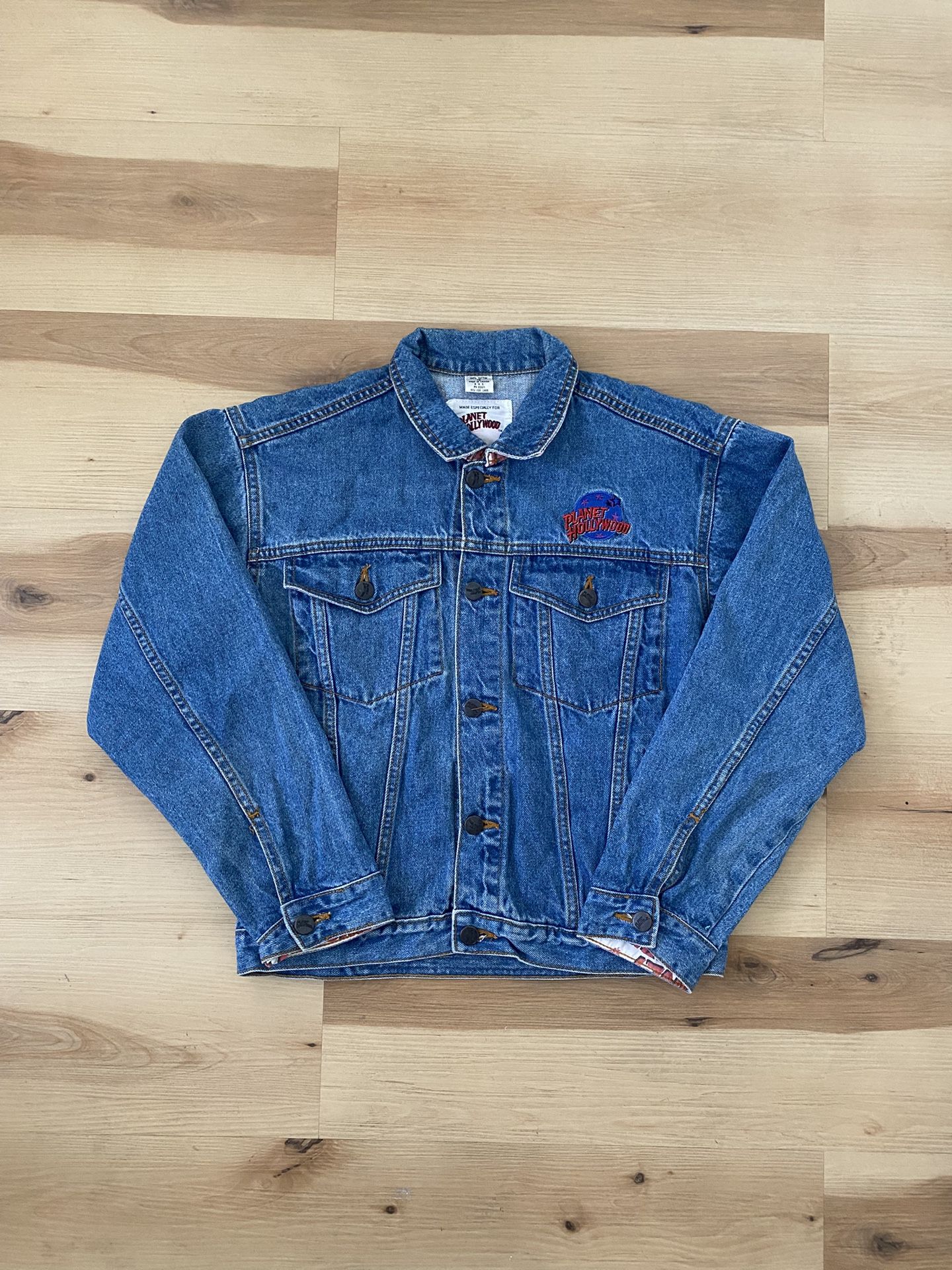 Vintage 90’s kids planet Hollywood Honolulu denim trucker jacket 