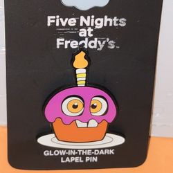FNAF Cupcake GITD Enamel Metal Pin 