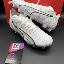 New Puma Ultra Match Brilliance White Size 6 Womens Fit FG AG Soccer Cleats