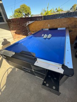Rhino Air Hockey Table with Pucks & Pushers – Used – Works, Needs Some TLC