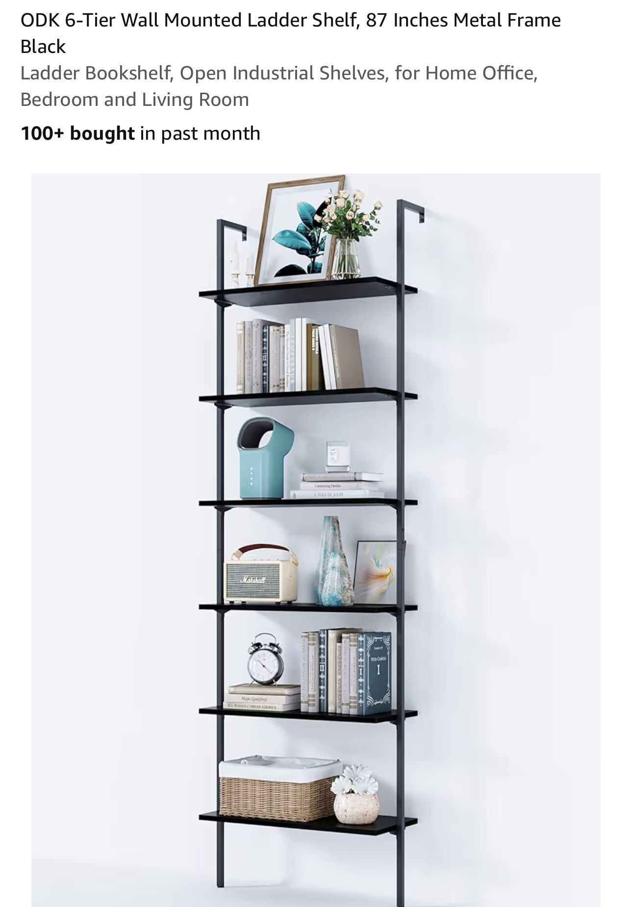 6 Tier Wall Mounted Ladder Shelf