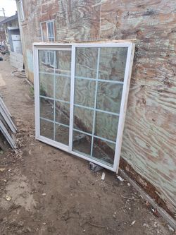 Used Stucco Double Glass Window 58"X58"