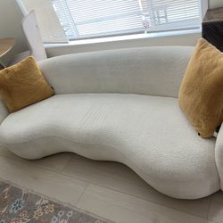Beautiful Curved Bucle Sofa