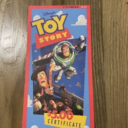 Disney’s Toy Story Expired $5.00 Certificate 