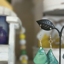Green Abalone Shell Earrings