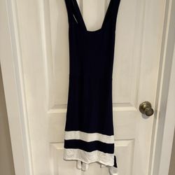VENUS Asymmetrical Navy and White Dress