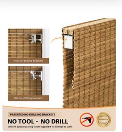 Cordless Bamboo Roman Shades / Roll-Up Bamboo Blinds