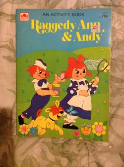 Vintage golden raggedy ann & Andy color book