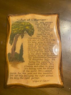 Art of Marriage Wood Plaque Wilfred Peterson