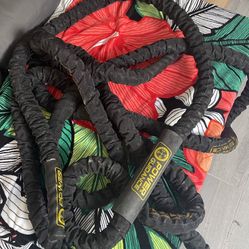 POWER GUIDANCE Battle Rope, 1.5/2 Inch Diameter Poly Dacron 30ft Length Exercise Equipment for Home Gym & Outdoor