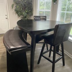 Rooms To Go Noah Chocolate 4 Piece Height Dining Set With 2