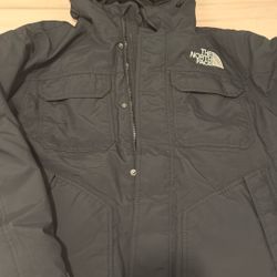 North Face Gotham Medium Black Down Jacket With Fur Good