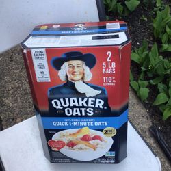 quaker oats quick 1 minute oats 2-5 lb bags 2 free recipes good till 2-27-26 New