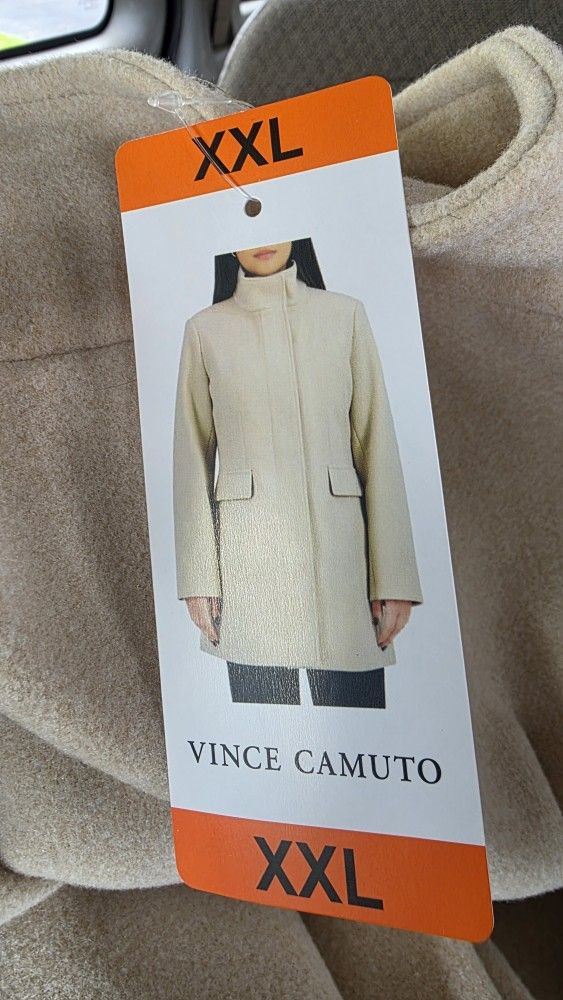 Vince Camuto Women's Full-Zip Jacket Cream XXL New Price Firm Corona92879
