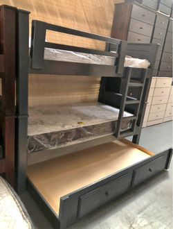 Triple Twin Bunk Bed With Mattress Included