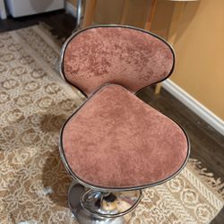 Set of 2 Modern Velvet Upholstered Bar Stools, Adjustable.