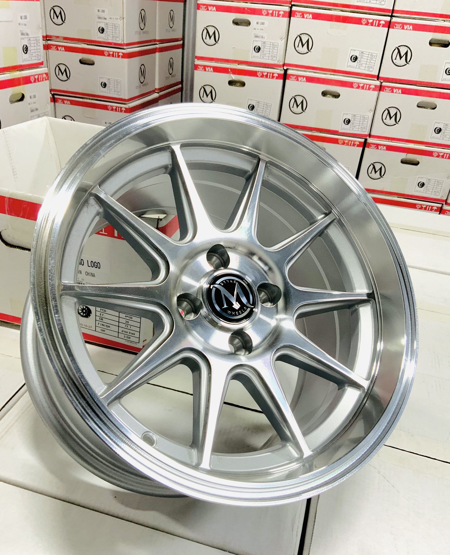 15” Rims 4x100 +20 15x8 All 4 Wheels New $350