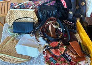 Purses wallets belts sunglasses scarves