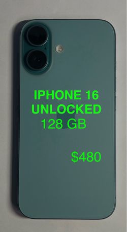 iPhone 16 – 128 GB – teal color,  Unlocked (Works Worldwide)