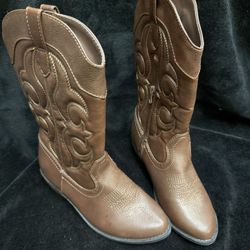 BROWN WESTERN COWBOY BOOTS - Kids Size 2