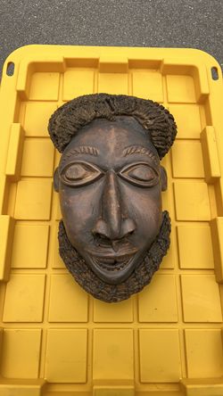 Vintage wooden bamileke mask cameroon