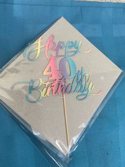 Happy 40th Birthday Cake Topper