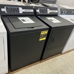 Speed Queen Front Load Washer And Dryer In Black Color 