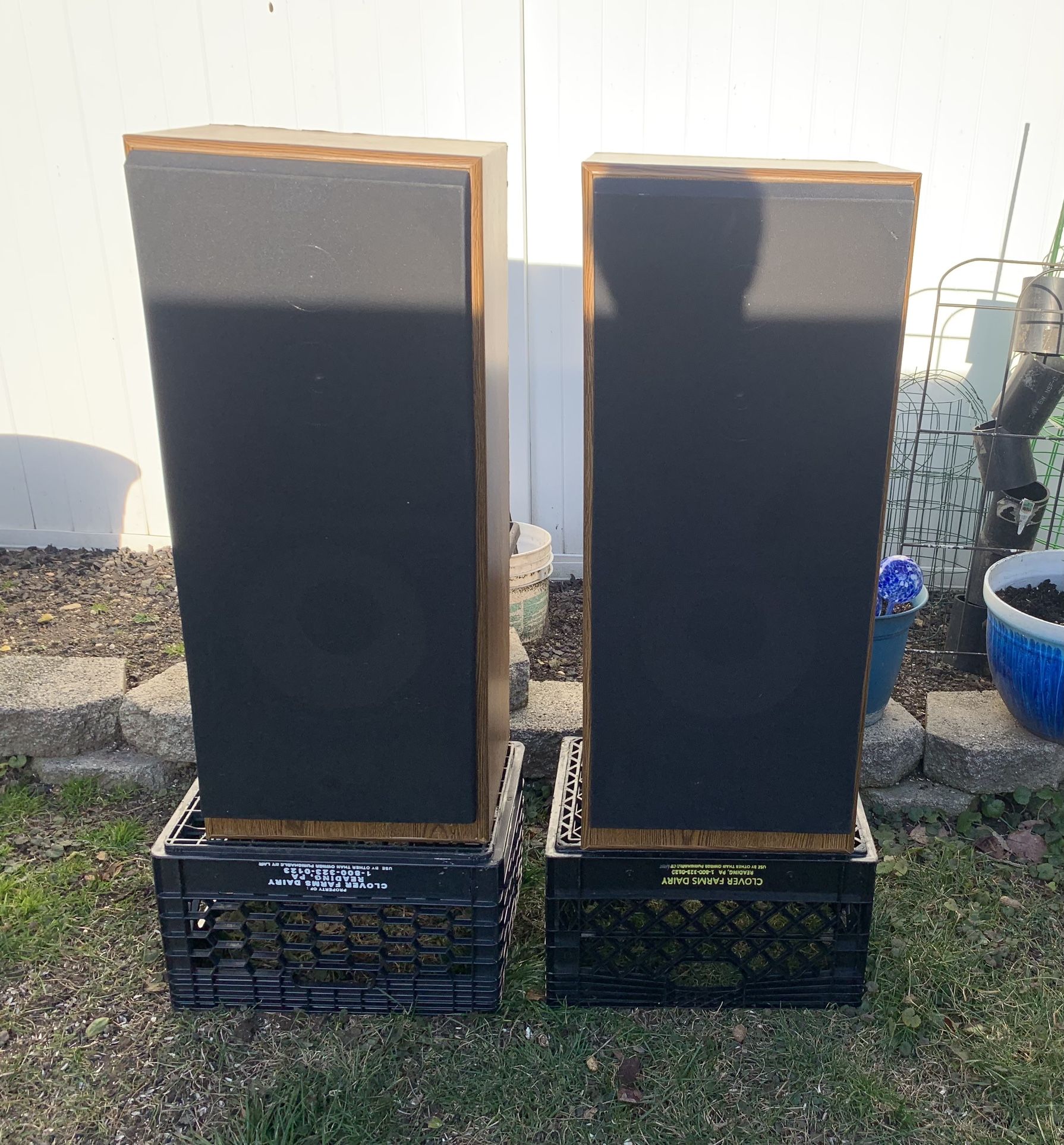 Realistic System 1030 Three Way Speaker System Pair 36"tall 15" Wide 13" Deep Cat No 13-1249 normal wear works