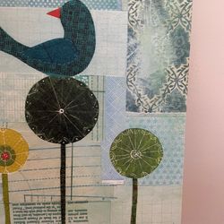 Anthropologie Blue Bird Giclee Canvas Painting By Lorena Siminovich - $250