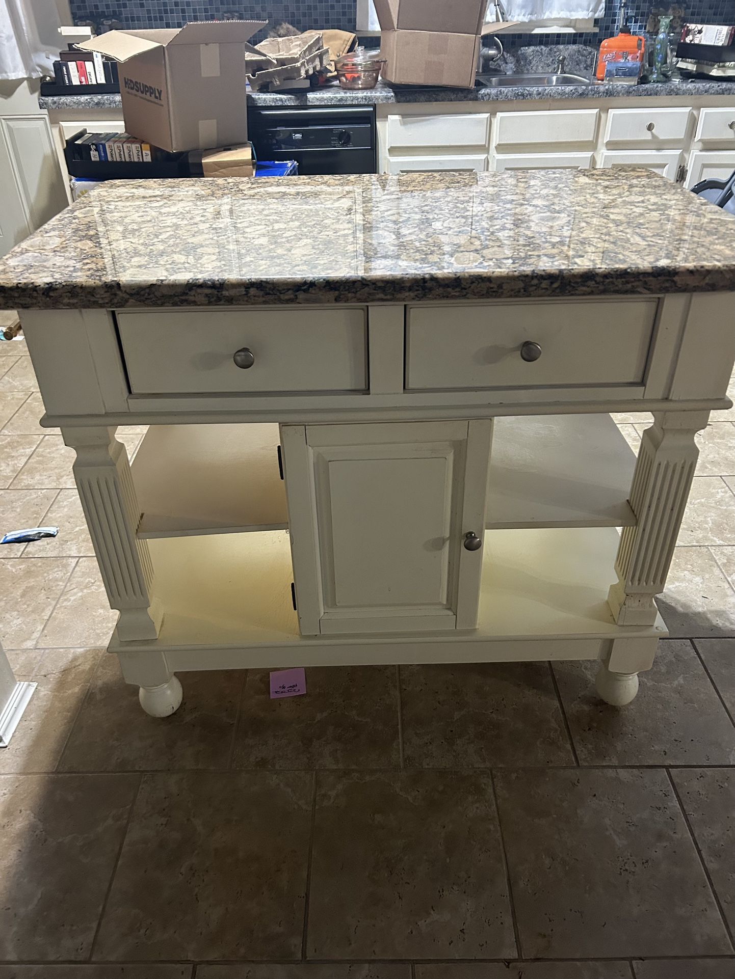 Large Kitchen Island- Granite Countertop 