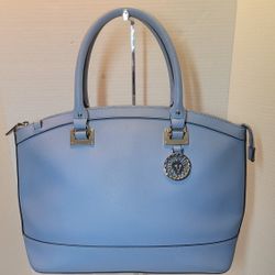 Anne Klein Women's  Baby Blue Recruits Dome Satchel Handbag. 