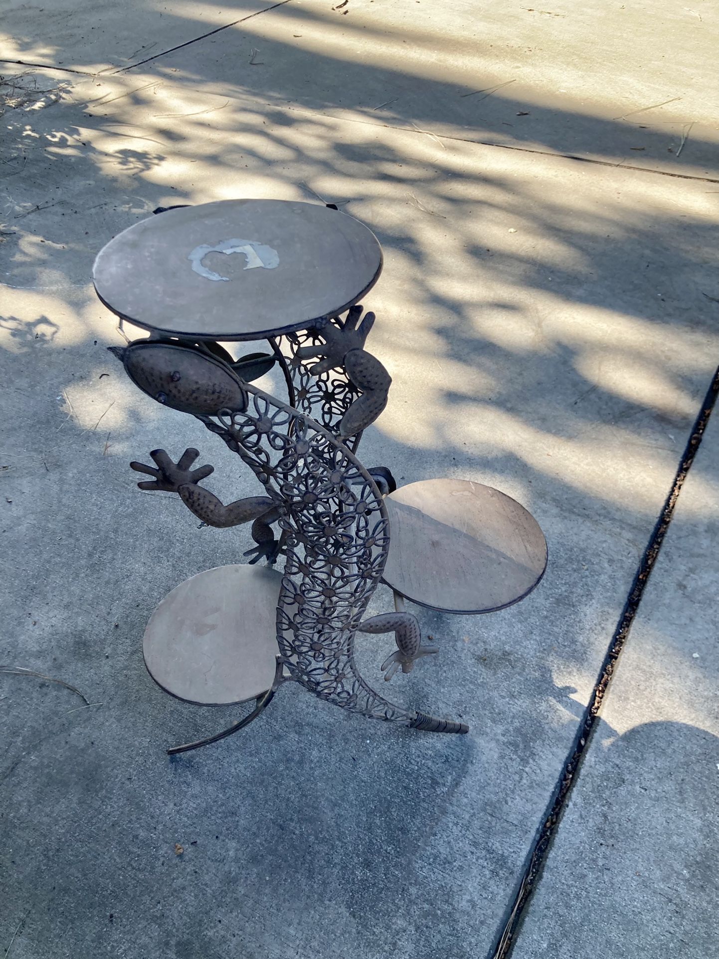 Lizards Flower Pot Holder Metal 