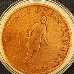 1837 half penny from canada 