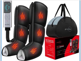Leg Compression Massager for Circulation, Calf and Foot Massager with Heat, Compression Boots for Painful Muscle Relaxation, 6 Modes, 12 Intensities, 