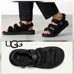Ugg Sandals Men's Size 9 women size 10 Stratus Black Strappy Water Summer Shoes 1153078 brand new without box 
