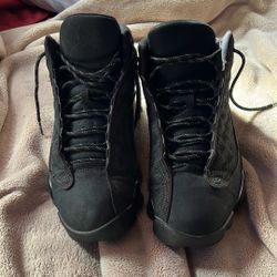 Black Cat Jordan 13s  Well Worn 