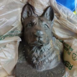 Vintage Book Ends German Shepherd Dog Bust Bookend Pair Cast...