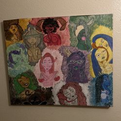 Zodiac Goddesses Acrylic Painting