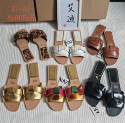 Zara Sandals – White, Gold, Leopard, Black & Brown – Sizes 37–40