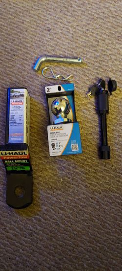 2" 1/4 Ball mount, 2" Hitch ball, lock pin with 2 keys,  and a regular pin.