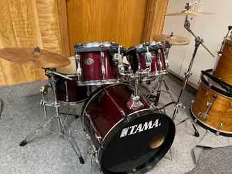 Tama drums with cymbals