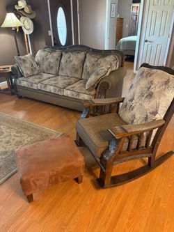 Intricate couch and rocking chair