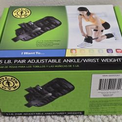 GOLD'S GYM 5 LB. Pair Adjustable Ankle / Wrist Weights