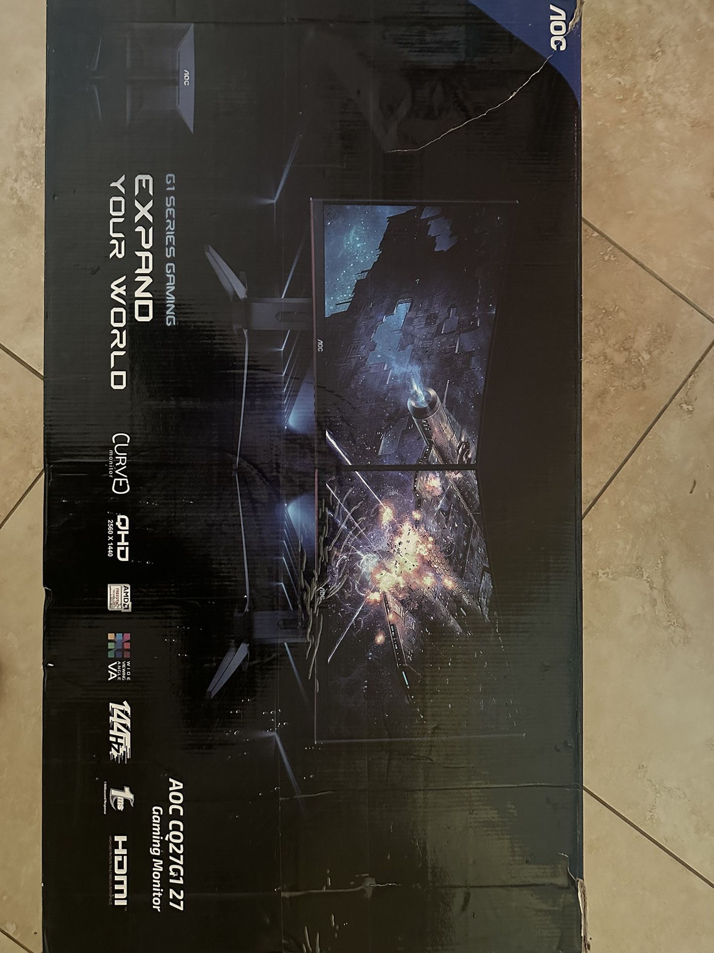 2k 144hz 1ms curved monitor AOC 