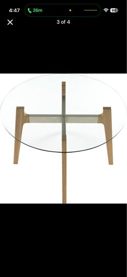 CB2 Brace Glass Dining Table + chairs