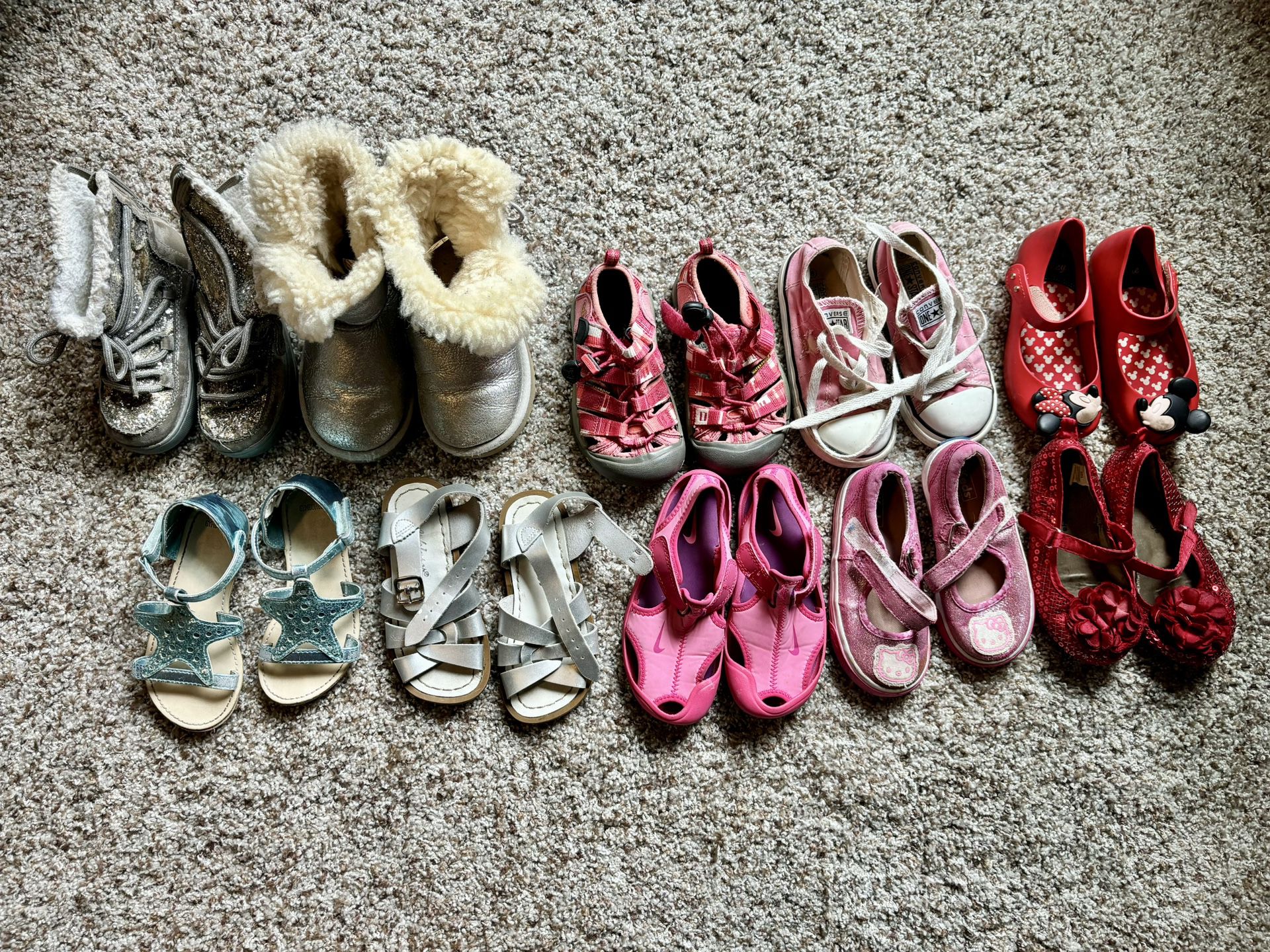 Size 9 Girls/Toddler Shoes - Uggs, Cowboy Boots Etc.